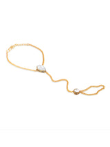 Women's Gold Tone Crystal Shine Stones Ethnic Dainty Hand Harness Bracelet-ZPFK10448