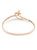 Women's Rose Gold Cubic Zirconia Contemporary Butterfly Bangle Style Kada Bracelet