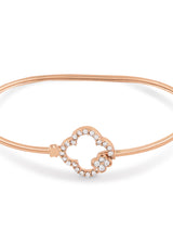 Women's Rose Gold Cubic Zirconia Contemporary Bangle Style Kada Bracelet-ZPFK10708