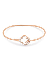 Women's Rose Gold Cubic Zirconia Contemporary Bangle Style Kada Bracelet-ZPFK10708
