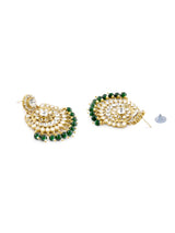 Women's Green Beads Bridal Kundan Choker & Long Necklace Earring & Maangtikka & Ring Set-ZPFK10842