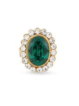 Women's Green Traditional Kundan Necklace Earring and Ring Set