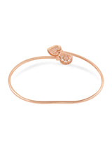 Women's Rose Gold Contemporary Cubic Zirconia Brass Kada Style Bracelet - Pack of 2