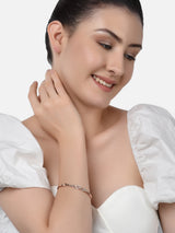 Women's Set of 2 Rose Gold Contemporary Cubic Zirconia Brass Kada Style Bracelet-ZPFK11118