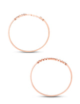 Women's Set of 2 Rose Gold Contemporary Cubic Zirconia Brass Kada Style Bracelet-ZPFK11118