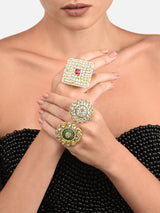 Women's Combo of 3 Wedding Collection Adjustable Finger Rings-ZPFK11498