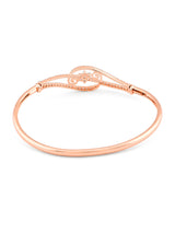 Women's Rose Gold Dazzling Cubic Zirconia Contemporary Kada Style Bracelet