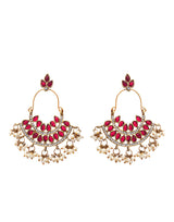 Women's Pink Stones Austrian Diamonds and Beads Drop Dangler Earring