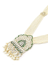 Women's Green Meenakari Long Multi Strand Bridal Necklace Earring & Ring Set-ZPFK12126