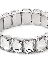 Women's Silver Tone Dazzling Stones Party Bling Bracelet