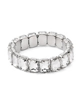 Women's Silver Tone Dazzling Stones Party Bling Bracelet