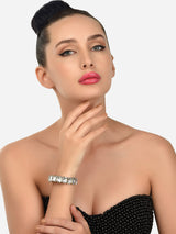Women's Silver Tone Dazzling Stones Party Bling Bracelet