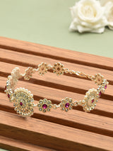 Women's Pink & White Dazzling Diamonds Embellished Head Chain-ZPFK12225