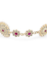 Women's Pink & White Dazzling Diamonds Embellished Head Chain-ZPFK12225