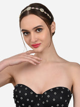 Women's Pink & White Dazzling Diamonds Embellished Head Chain-ZPFK12225