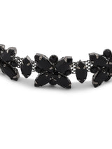 Women's Black Dazzling Stones Embellished Contemporary Necklace Earring and Ring Set
