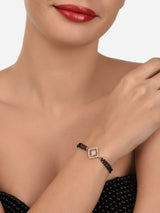 Women's Rose Gold Contemporary Cubic Zirconia Mangalsutra Bracelet-ZPFK12638
