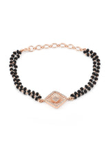 Women's Rose Gold Contemporary Cubic Zirconia Mangalsutra Bracelet-ZPFK12638
