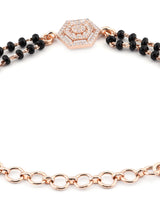 Women's Rose Gold Contemporary Cubic Zirconia Mangalsutra Bracelet