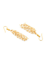Women's Gold Tone Ethnic Multistrand Pearls Necklace and Earring Set