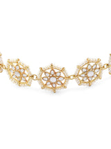 Women's Gold Tone Kundan & Pearls Studded Flowers Ethnic Head Chain-ZPFK13110