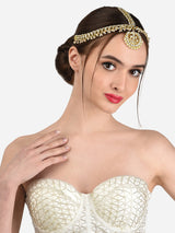 Women's Gold Tone Kundan Bridal MathaPatti Style Maangtikka-ZPFK13113