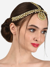 Women's Gold Tone Kundan Bridal MathaPatti Style Maangtikka-ZPFK13113