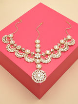 Women's Gold Tone Kundan Bridal MathaPatti Style Maangtikka-ZPFK13116