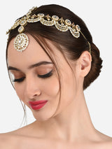 Women's Gold Tone Kundan Bridal MathaPatti Style Maangtikka-ZPFK13116