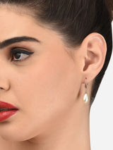 Women's Silver and Rose Tone Contemporary Pearl Drop Earrings - Pack of 3