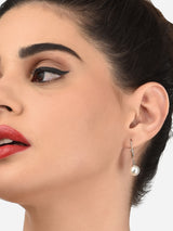 Women's Silver and Rose Tone Contemporary Pearl Drop Earrings - Pack of 3