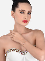 Women's Rose Gold Cubic Zirconia Contemporary Tennis Bracelets - Pack of 2
