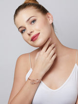 Women's Set of 2 Rose Gold Cubic Zirconia Contemporary Kada Bracelets-ZPFK13461