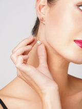 Women's Combo of 3 Rose Gold Contemporary Pearl Drop Earrings-ZPFK13470