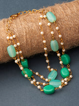 Women's Green Multistrand Beaded Ethnic Bracelet