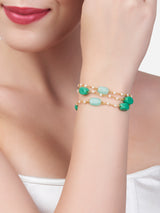 Women's Green Multistrand Beaded Ethnic Bracelet