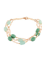 Women's Green Multistrand Beaded Ethnic Bracelet