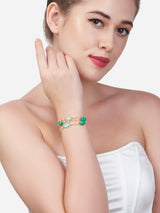 Women's Green Multistrand Beaded Ethnic Bracelet