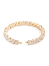 Women's Gold Tone Dazzling Diamonds Contemporary Kada Bracelet