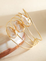 Women's Gold Tone Contemporary Designer Cuff Bracelet
