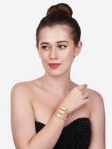 Women's Gold Tone Contemporary Designer Cuff Bracelet