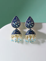 Women's Blue Meenakari Traditional Jhumki Earring-ZPFK14375