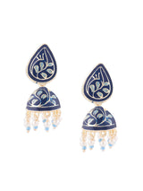 Women's Blue Meenakari Traditional Jhumki Earring-ZPFK14375