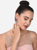 Women's Blue Meenakari Traditional Jhumki Earring-ZPFK14375