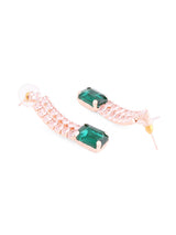 Women's Green Dazzling Contemporary Necklace Earring and Ring Set