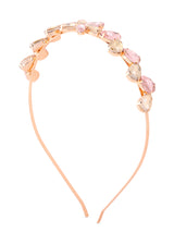 Women's Pink Rhinestones Embellished Contemporary Hair Band-ZPFK14502