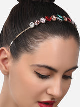 Women's Multicolor Rhinestones Embellished Contemporary Hair Band-ZPFK14504