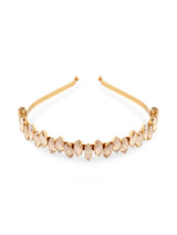 Women's Gold Tone Dazzling Marquee Stones Embellished Contemporary Hair Band-ZPFK14584