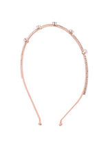 Women's Rose Gold Dazzling Diamonds Embellished Contemporary Hair Band-ZPFK14665
