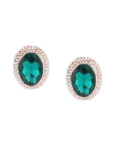 Women's Green Dazzling Stones Party Bling Contemporary Stud Earring-ZPFK15175